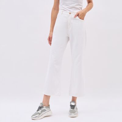 Women's Crisp White High-Rise Wide-Leg Jeans