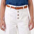 Girls' Off White Wide Leg Button Fly Jeans, Off White, small