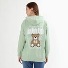 Women's Light Sage Green Hooded Neck Casual Sweatshirt, Light Green, small image number null