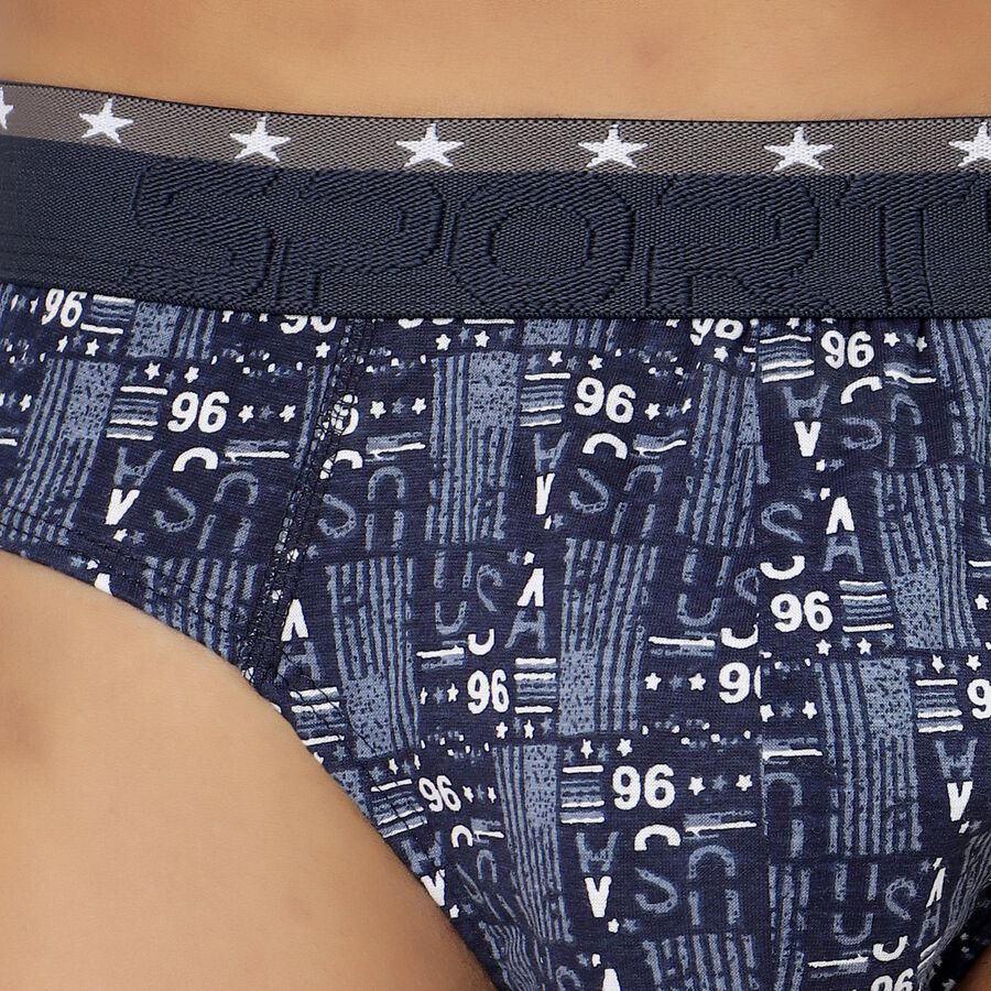 Men's 100% Cotton V-Cut Briefs, Navy Blue, large image number null