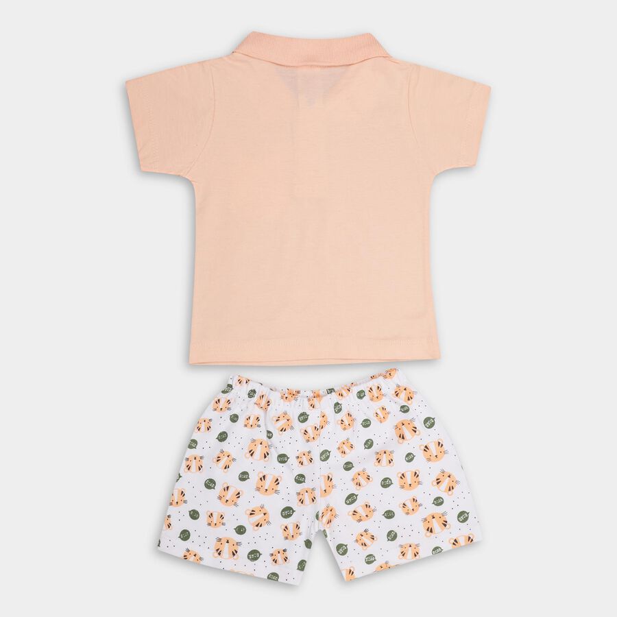 Infant Boys' 100% Cotton Baba Suit , Peach, large image number null