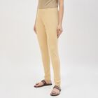 Women's Khaki Cotton Blend Plain Churidar, खाकी, small