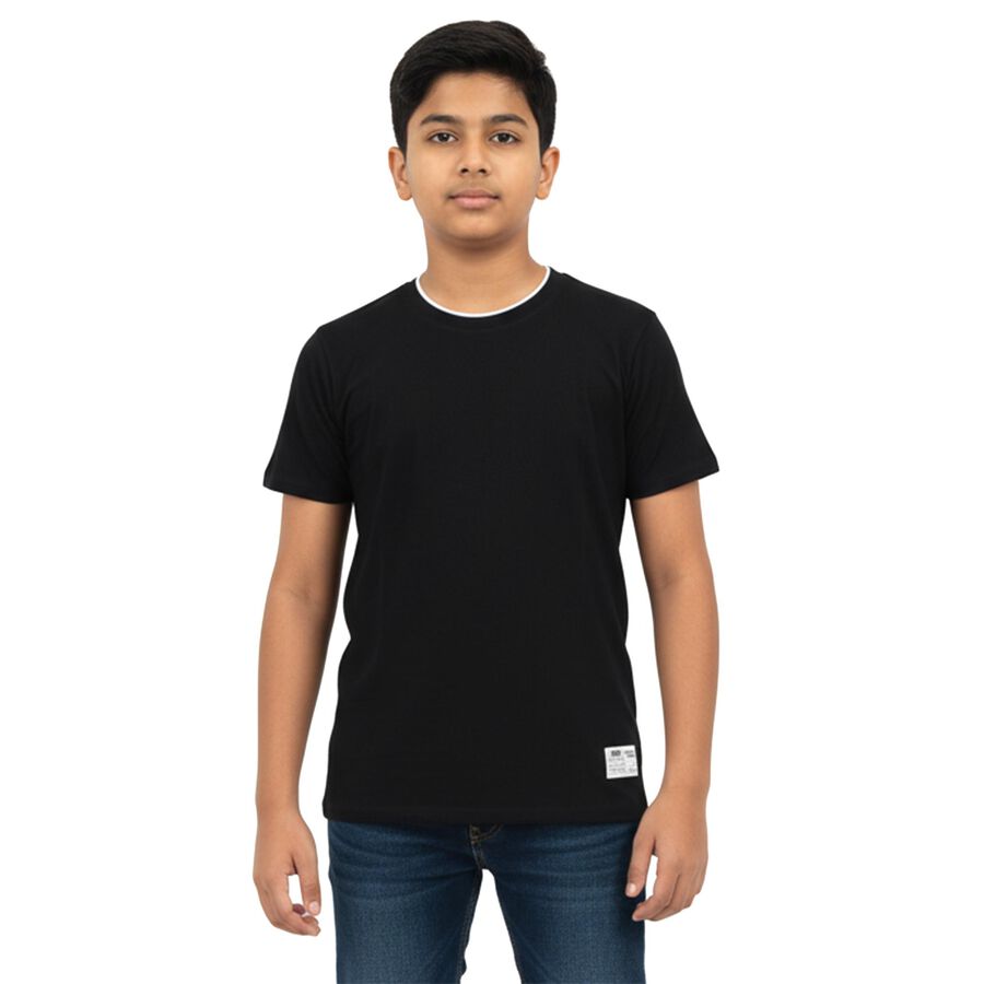 Boys' Half Sleeves T-Shirt, Black, large image number null