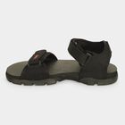 Men's Black Velcro Strap Strappy Sandals, काला, small