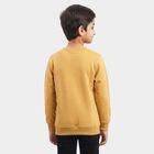 Boys' Yellow Round Neck Pullover Sweatshirt, Yellow, small