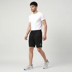 Men's Black Regular Fit Athletic Bermuda Shorts, काला, small