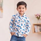 Boys' White Cotton Spread Collar Casual Shirt, सफ़ेद, small