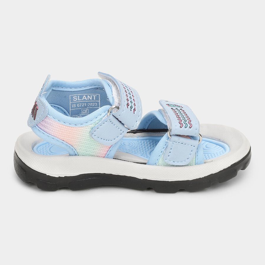 Girls' Sandal with Back Strap, Blue, large image number null