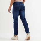 Men's Stonewashed Blue Slim Fit Five-Pocket Jeans, Mid Blue, small image number null