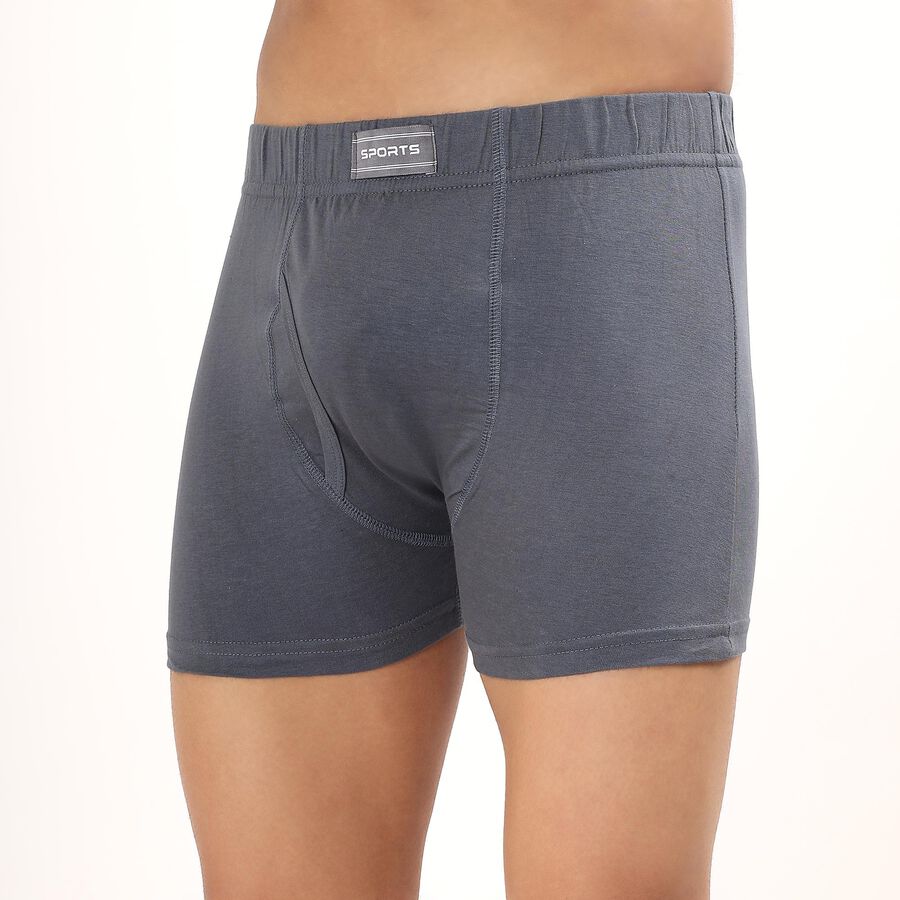 Men's 100% Cotton Long Length Trunks , Mid Blue, large image number null