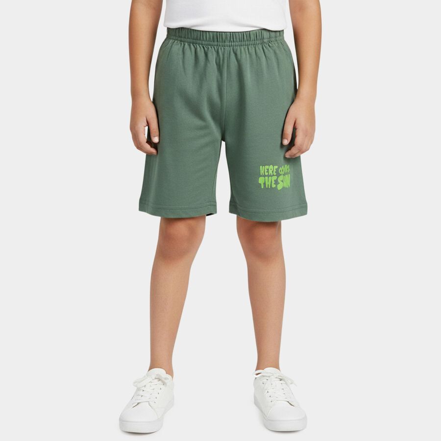Boys' Light Green Regular Fit Bermuda Shorts, Light Green, large