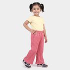 Girls Pink Wide Leg Elastic Waist Trousers, Pink, small