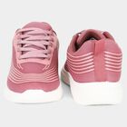 Women's Pink Lace-Up Sneakers, गुलाबी, small