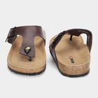 Men's Tan Buckle Strap Thong Sandals, टैन, small