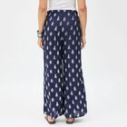 Women's Navy Printed Wide-Leg Palazzos, नेवी ब्लू, small