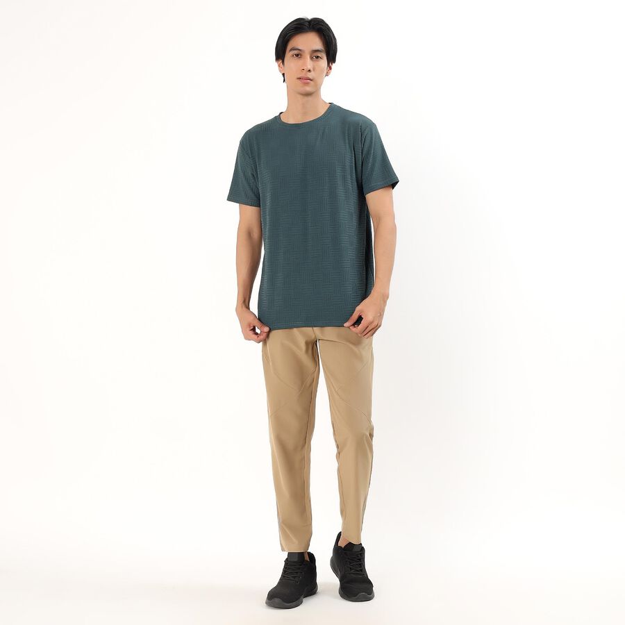 Men's Muted Sage Green Crew Neck Athleisure T-Shirt, Light Green, large