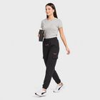 Women's Navy Blue Jogger Fit Cargo Track Pants, नेवी ब्लू, small