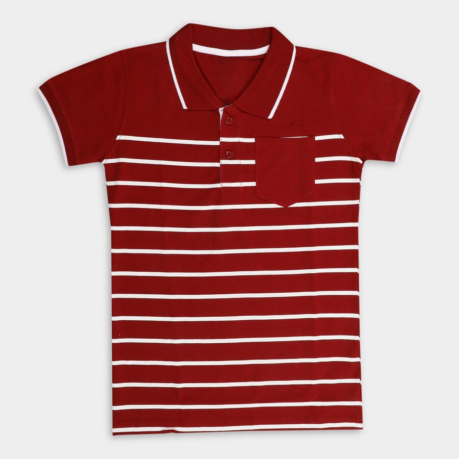 Boys' Half Sleeves T-Shirt , लाल, large image number null