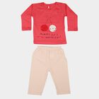 Infants Pink and Cream Cotton Round Neck Hipster Set, गुलाबी, small