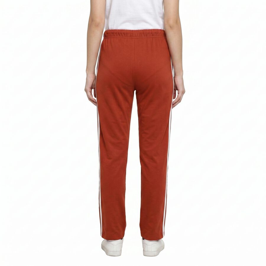 Women's Rust Regular Fit Side-Striped Track Pants, Rust, large