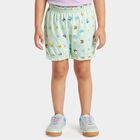 Girls' Mint Green Regular Fit Printed Bloomer Shorts, Light Green, small