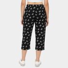 Girls' Black Regular Fit Side-Striped Capri, काला, small