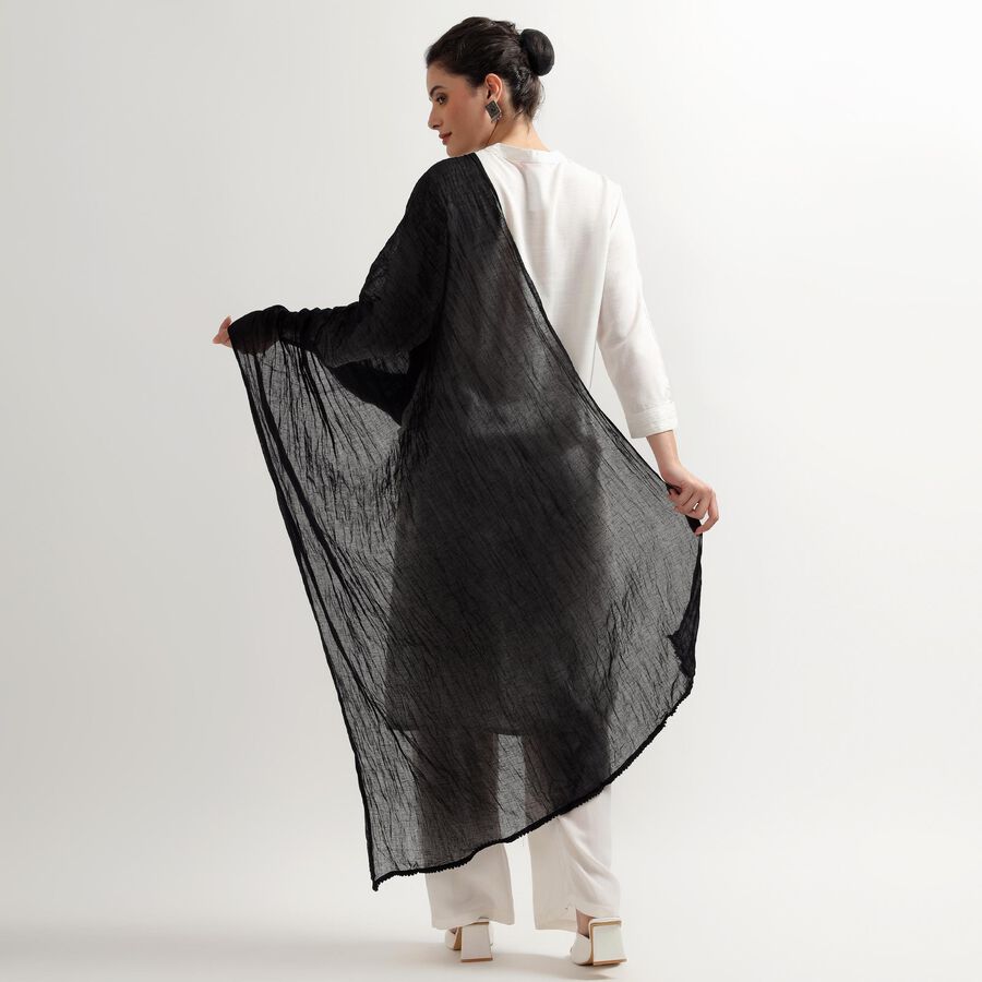 Ladies' Dupatta, Black, large image number null