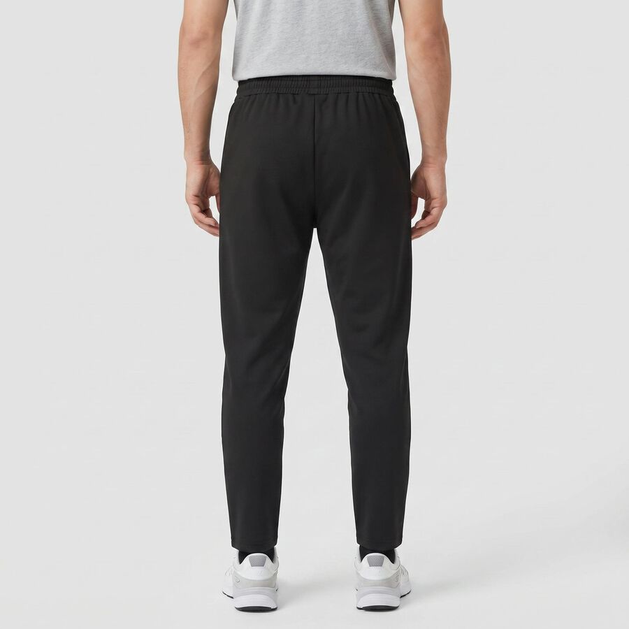 Men's Black Slim Fit Zip Pocket Track Pants, काला, large