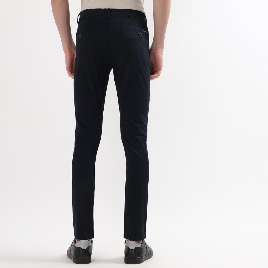 Men's Cross Pocket Slim Fit Casual Trousers, नेवी ब्लू, large image number null