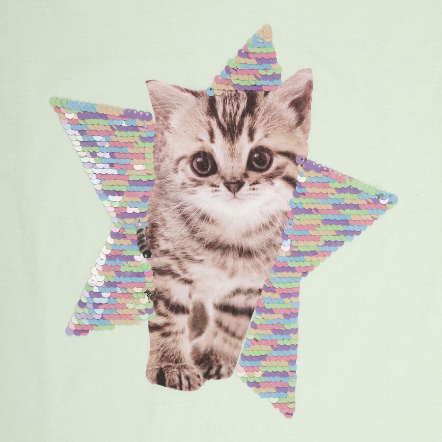 Girls' 100% Cotton T-Shirt , Light Green, large image number null