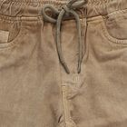 Boys' Khaki Regular Fit Cotton Jeans, Khaki, small
