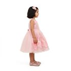 Girls' Light Pink Sequin and Floral Sleeveless Party Frock, हल्का गुलाबी, small