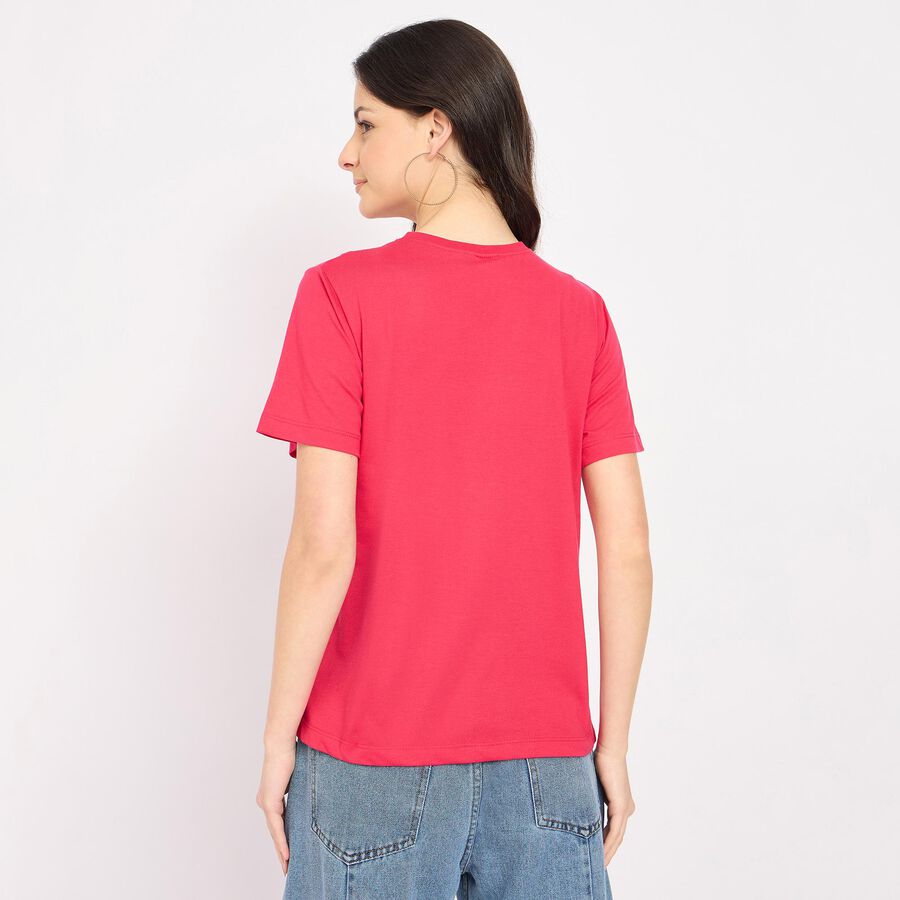 Ladies' Round Neck T-Shirt , Fuchsia, large