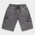 Boys Charcoal Grey Cargo Style Jamaican Shorts, Dark Grey, small image number null