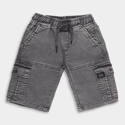 Boys Charcoal Grey Cargo Style Jamaican Shorts