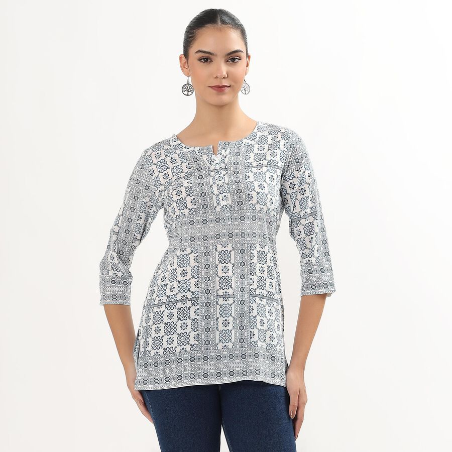 Ladies' Kurti, गहरा नीला, large image number null