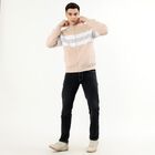 Men's Light Beige Mock Neck Casual Sweatshirt, गहरा पीला, small image number null