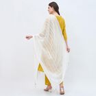 Women's Soft Ivory White Striped Dupatta, सफ़ेद, small image number null