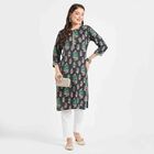 Printed Kurta, Navy Blue, small image number null