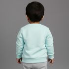Infants Bright Aqua Cotton Crew Neck Casual Sweatshirt, एक्वा, small image number null