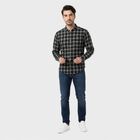 Men's Black Checked Regular Fit Casual Shirt, Black, small