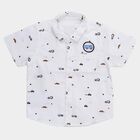 Infants' White Cotton Half Sleeve Classic Collar Classic Shirt, White, small