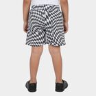 Boys' Black and White Checkered Cotton Blend Bermuda Shorts, चारकोल, small