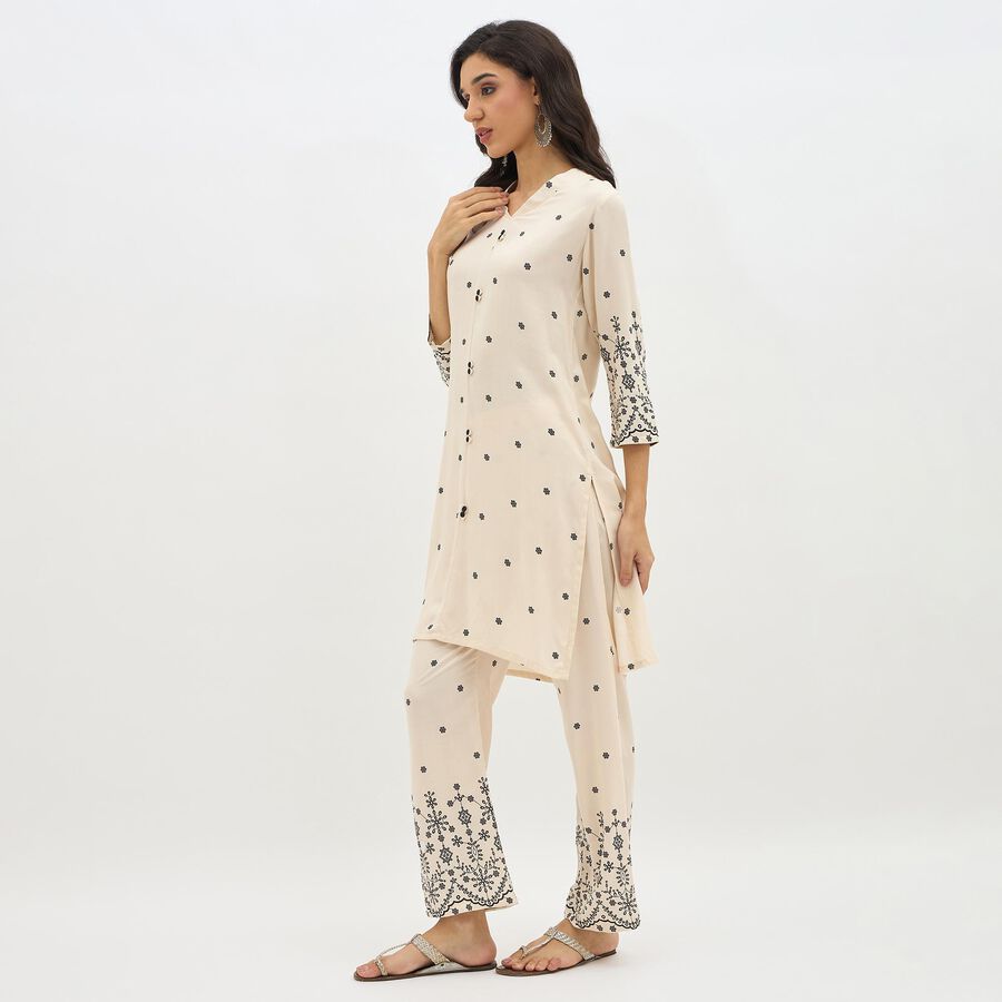 Women's Beige Printed Ethnic Set, Beige, large image number null