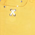 Girls Solid Buttoned Trousers, Mustard, small image number null