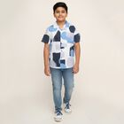 Boys' White Cotton Half Sleeve Cuban Collar Casual Shirt, White, small image number null