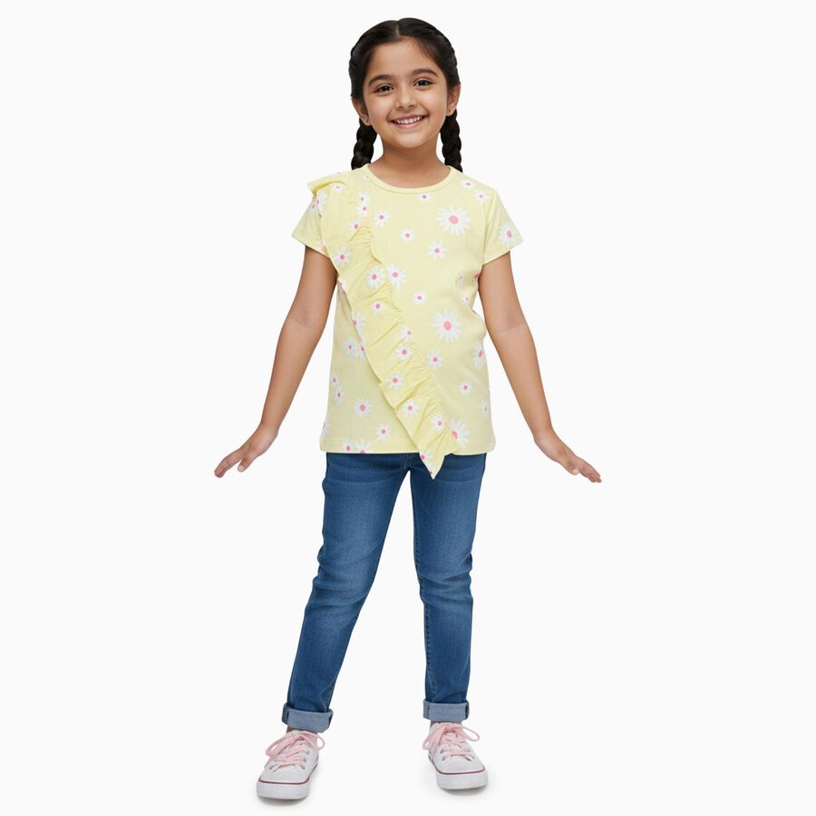 Girls' T-Shirt, पीला, large image number null