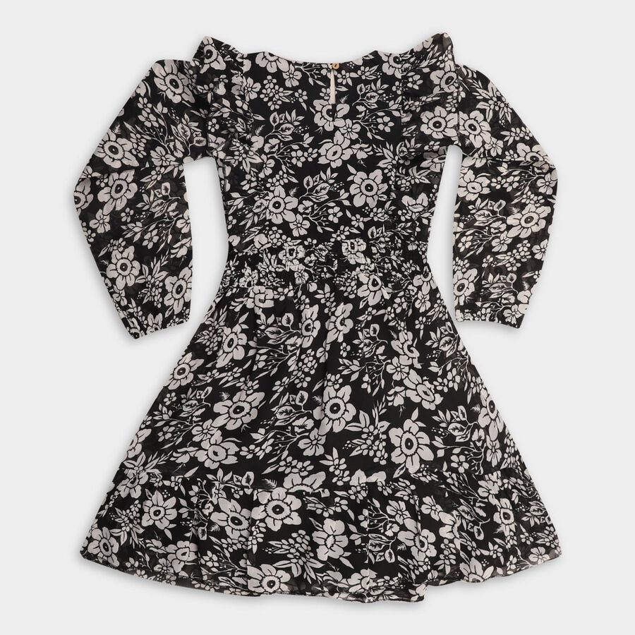 Girls' Dress, Black, large image number null