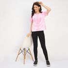 Ladies' 100% Cotton Round Neck T-Shirt, गुलाबी, small