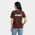 Women's Brown Round Neck Regular T-Shirt, Brown, small